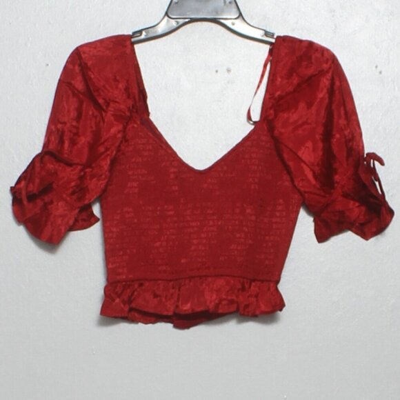 Band of the free nwt LEA RHUBARB SMOCKED CROP TOP - Picture 4 of 10